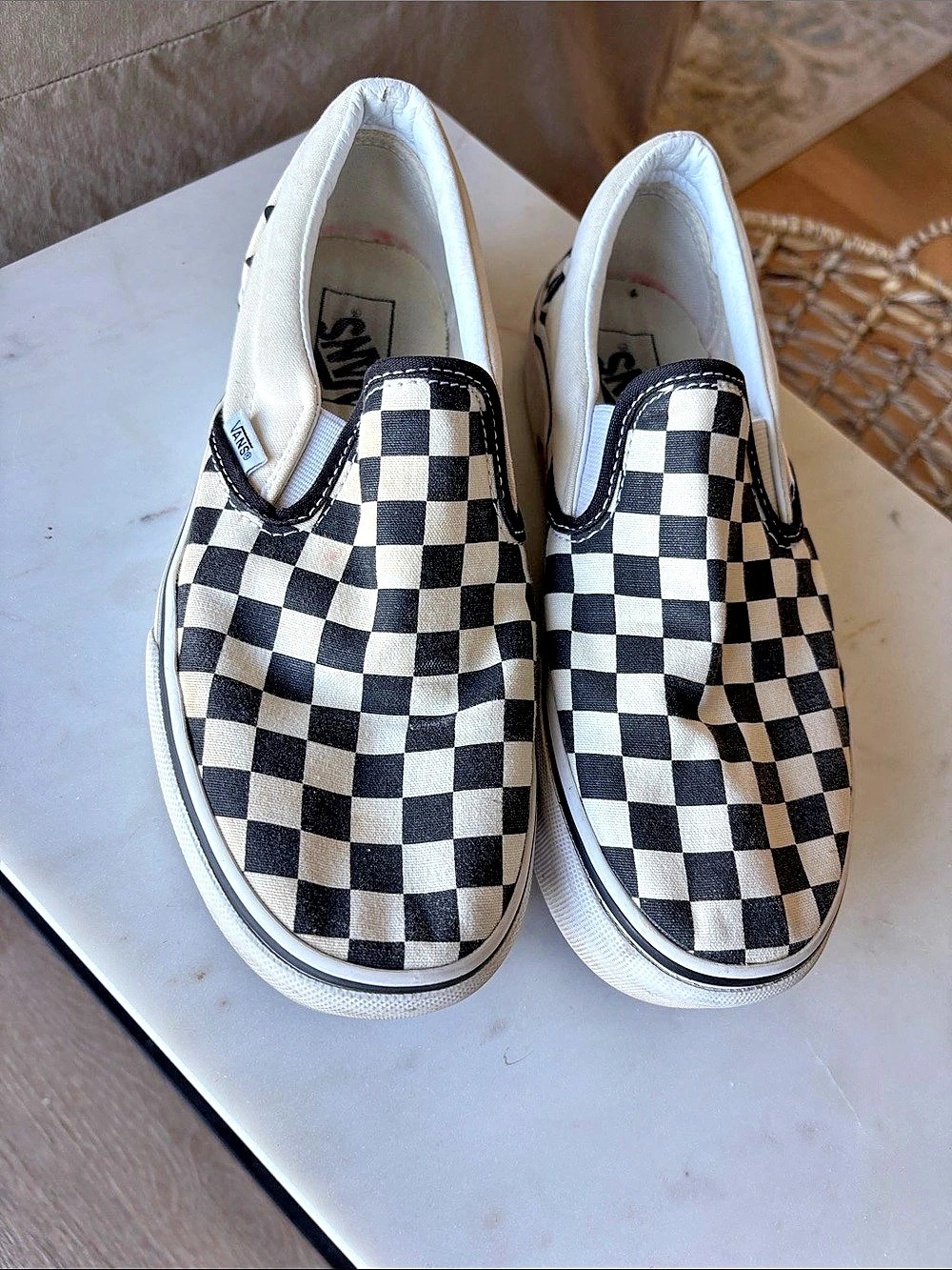 Vans Checkerboard Classic Slip-On Platform Sneakers US 81/2